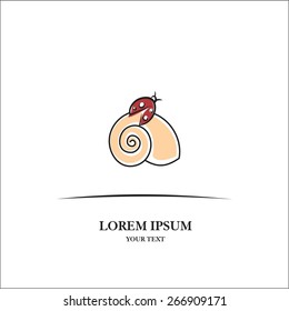 Ladybug and snail shell