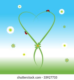 Ladybug, spring background