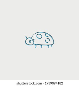 Ladybug - spring symbol design. Line vector icon
