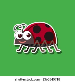 A ladybug sticker character illustration