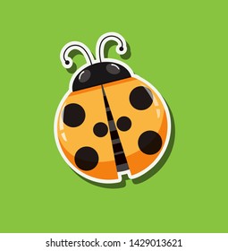 A ladybug sticker template illustration