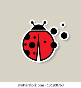 Ladybug sticker - vector illustration