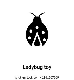 Ladybug toy icon vector isolated on white background, logo concept of Ladybug toy sign on transparent background, filled black symbol