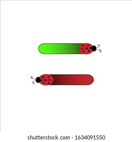 Ladybug. Turn on and off. Stock vector illustration.