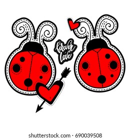 ladybug, vector, bug, insect, nature, ladybird, illustration, cute, red