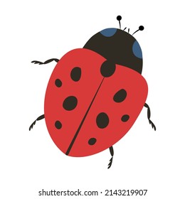 Ladybug. Vector color cute image in a flat style.
Hand drawing for decoration. EPS10
