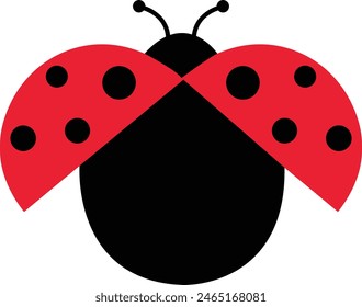 ladybug. Vector dotted or polka dot pattern. Let spring begin. ladybug sign represents protection, resistance, luck and prosperity, but also symbol of senseless violence. on transparent background