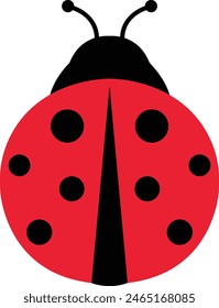 ladybug. Vector dotted or polka dot pattern. Let spring begin. ladybug sign represents protection, resistance, luck and prosperity, but also symbol of senseless violence. on transparent background