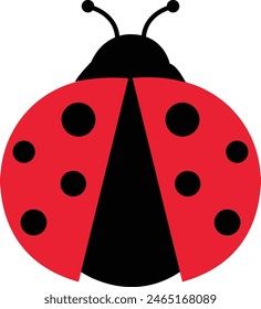 ladybug. Vector dotted or polka dot pattern. Let spring begin. ladybug sign represents protection, resistance, luck and prosperity, but also symbol of senseless violence. on transparent background