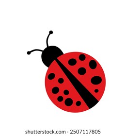 ladybug. Vector dotted or polka dot pattern. Let spring begin. ladybug sign represents protection, resistance, luck and prosperity, but also symbol of senseless violence. on white background