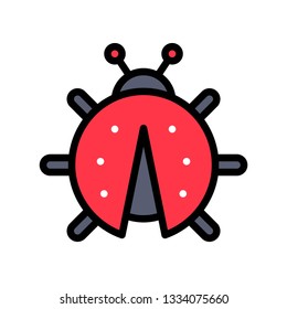 Ladybug vector, filled style icon editable stroke