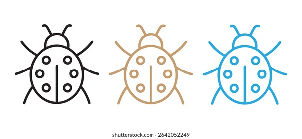 Ladybug vector icon illustration, cute ladybug drawing, insect outline, ladybug clip art, bug icon.