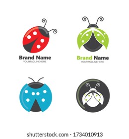 plantilla de diseño de ilustración de icono de vector de ladybug