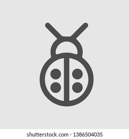 Ladybug vector icon. Insect symbol. Simple isolated pictogram.