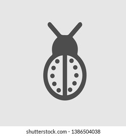 Ladybug vector icon. Insect symbol. Simple isolated pictogram.