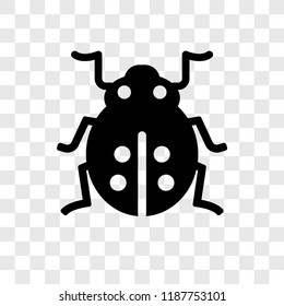 Ladybug vector icon isolated on transparent background, Ladybug transparency logo concept svg