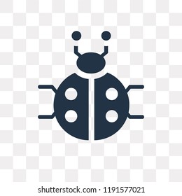 Ladybug vector icon isolated on transparent background, Ladybug transparency concept can be used web and mobile
