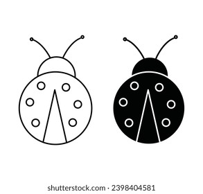 Ladybug vector icon set. vector illustration
