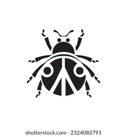 ladybug vector illustration black and white