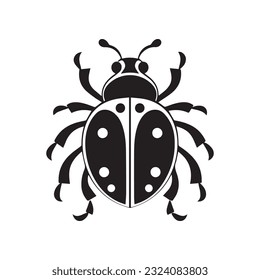 ladybug vector illustration black and white