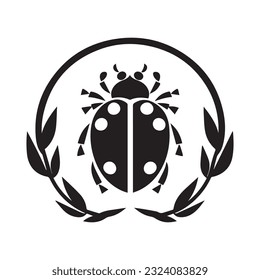 ladybug vector illustration black and white