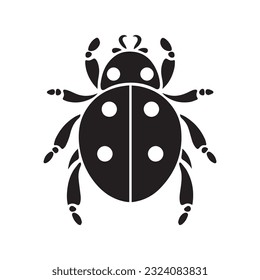 ladybug vector illustration black and white