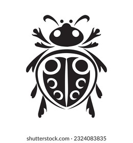 ladybug vector illustration black and white