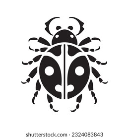 ladybug vector illustration black and white