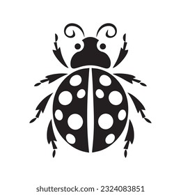 ladybug vector illustration black and white