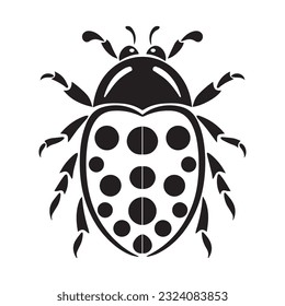 ladybug vector illustration black and white