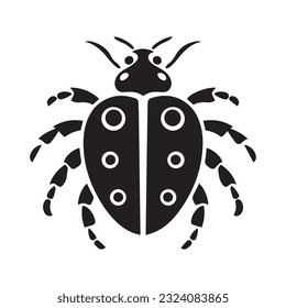 ladybug vector illustration black and white