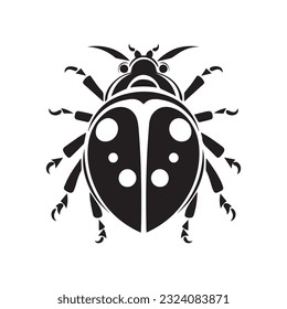 ladybug vector illustration black and white