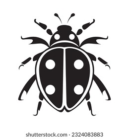 ladybug vector illustration black and white