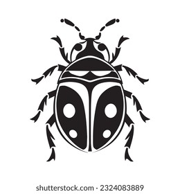 ladybug vector illustration black and white