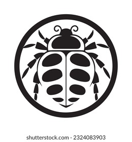 ladybug vector illustration black and white
