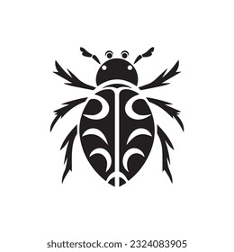 ilustración de vector ladybug en blanco y negro