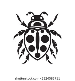 ladybug vector illustration black and white