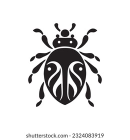 ladybug vector illustration black and white