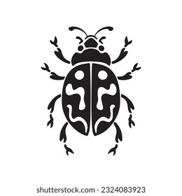 ilustración de vector ladybug en blanco y negro