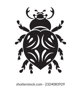 ladybug vector illustration black and white