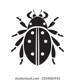 ladybug vector illustration black and white