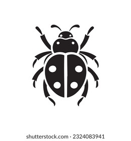 ilustración de vector ladybug en blanco y negro