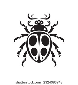 ladybug vector illustration black and white