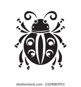 ladybug vector illustration black and white