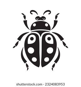 ladybug vector illustration black and white
