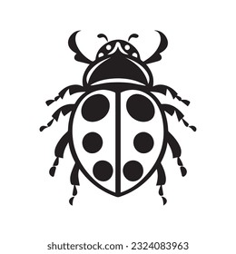 ladybug vector illustration black and white