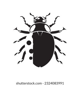 ladybug vector illustration black and white