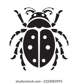 ladybug vector illustration black and white
