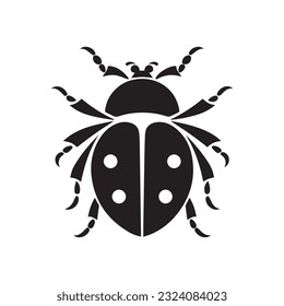 ladybug vector illustration black and white