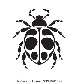 ladybug vector illustration black and white